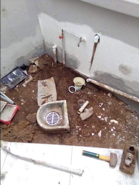 Outdoor drain before installation